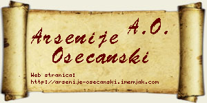 Arsenije Osećanski vizit kartica